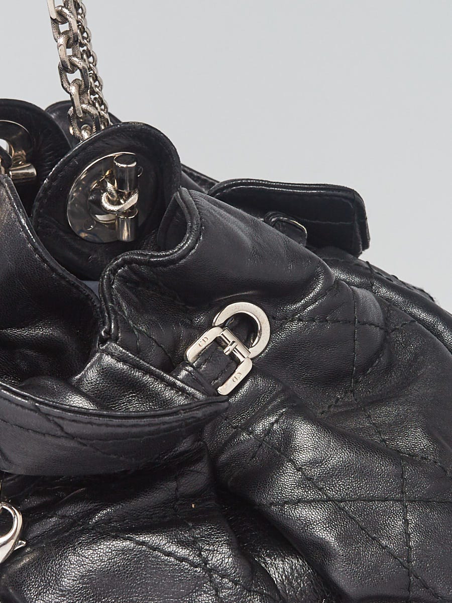Christian Dior Black Leather Quilted Cannage Le Trente Bag