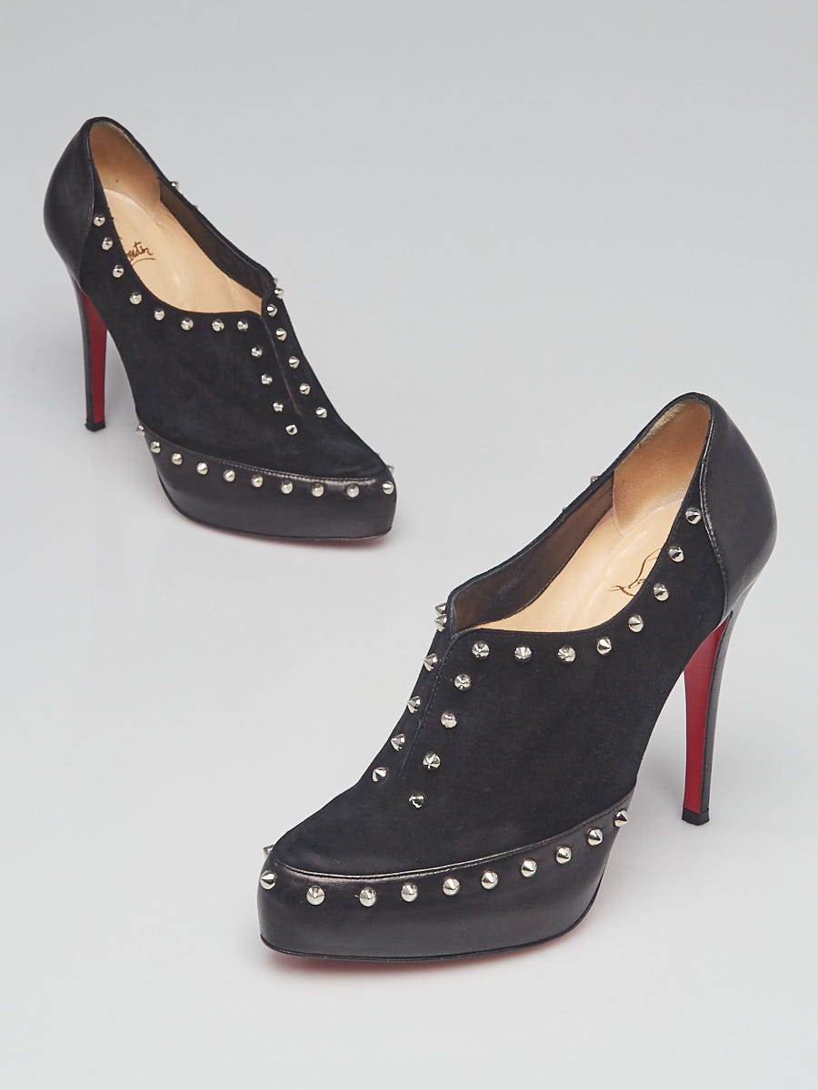 Christian Louboutin Black Suede and Leather Astraqueen 120 Pumps Size 9/39.5