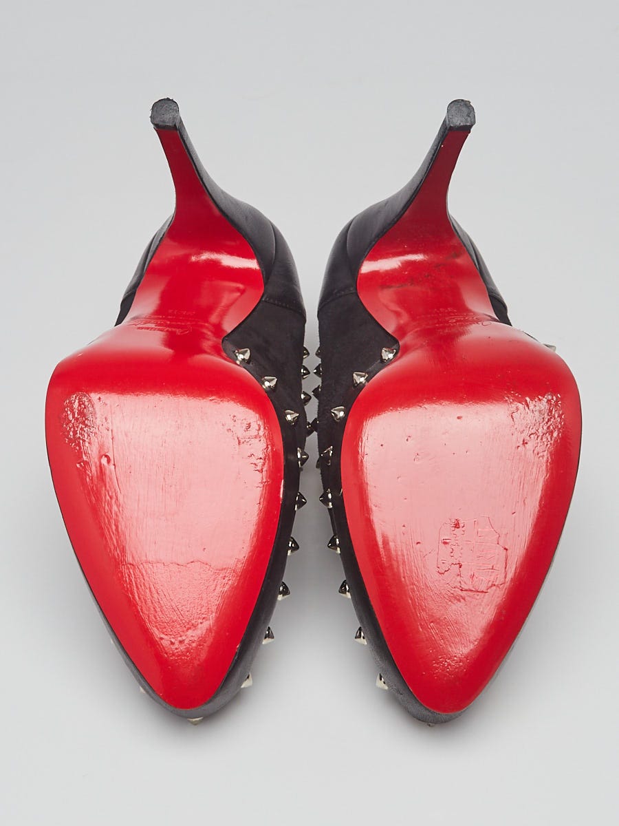 Christian Louboutin Black Suede and Leather Astraqueen 120 Pumps Size 9/39.5