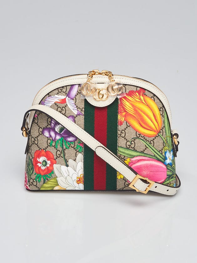 Gucci Multicolor GG Flora Coated Canvas Ophidia Small Shoulder Bag