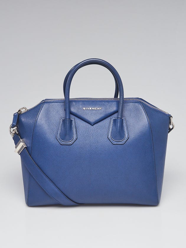 Givenchy Blue Sugar Goatskin Leather Medium Antigona Bag