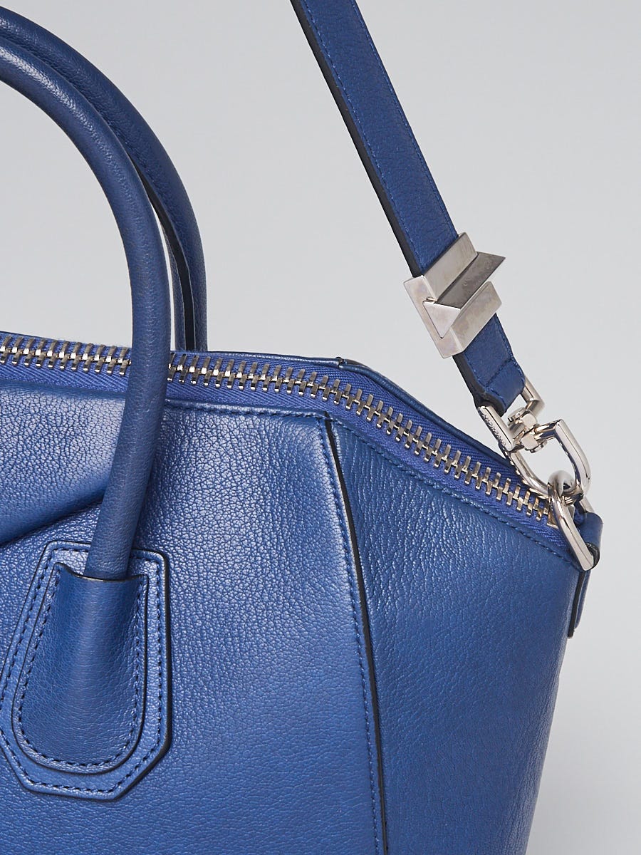 Givenchy Blue Sugar Goatskin Leather Mini Antigona Bag