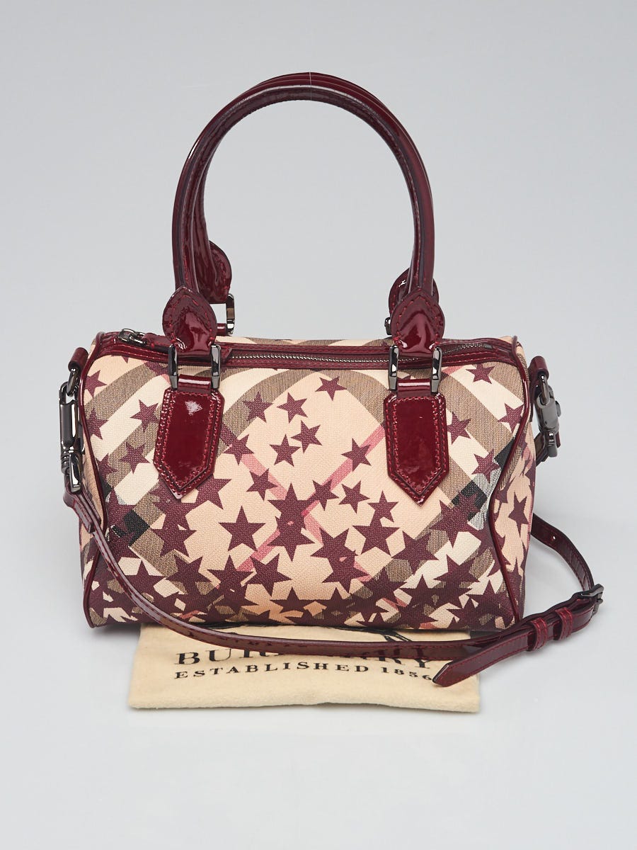 Burberry Bowling Bag With Nova Check Pattern and Black Patent 
