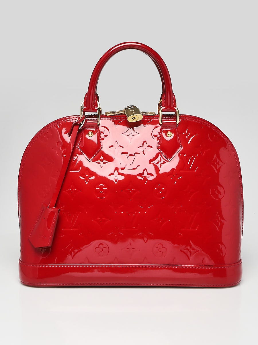 Louis Vuitton - Red Patent Leather Monogram Embossed Vernis