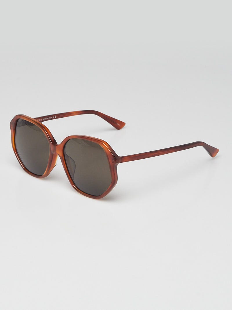 Gucci Brown Acetate Frame Sunglasses- GG0258SA | Yoogi's Closet