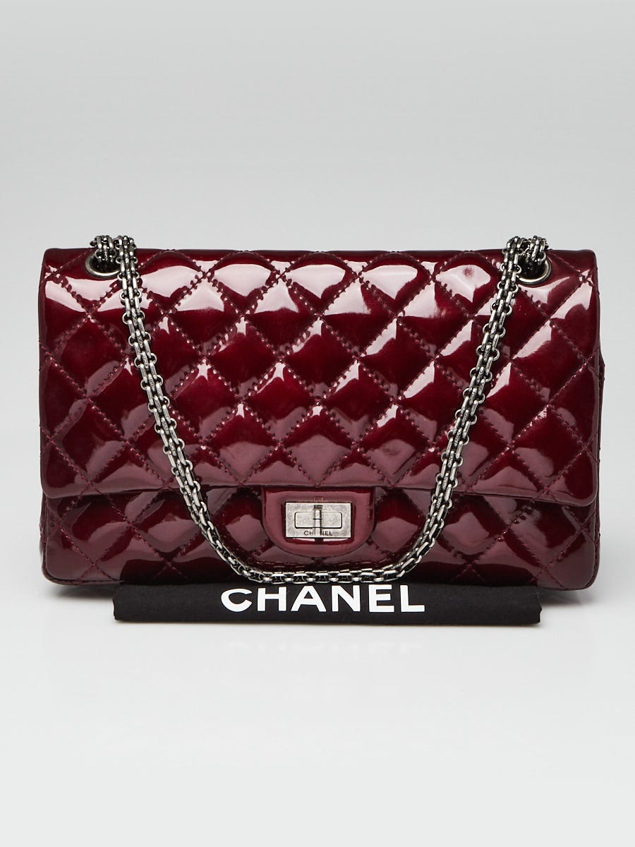 Chanel Burgundy 2.55 Reissue Quilted Patent Leather 226 Flap Bag - Yoogi's  Closet