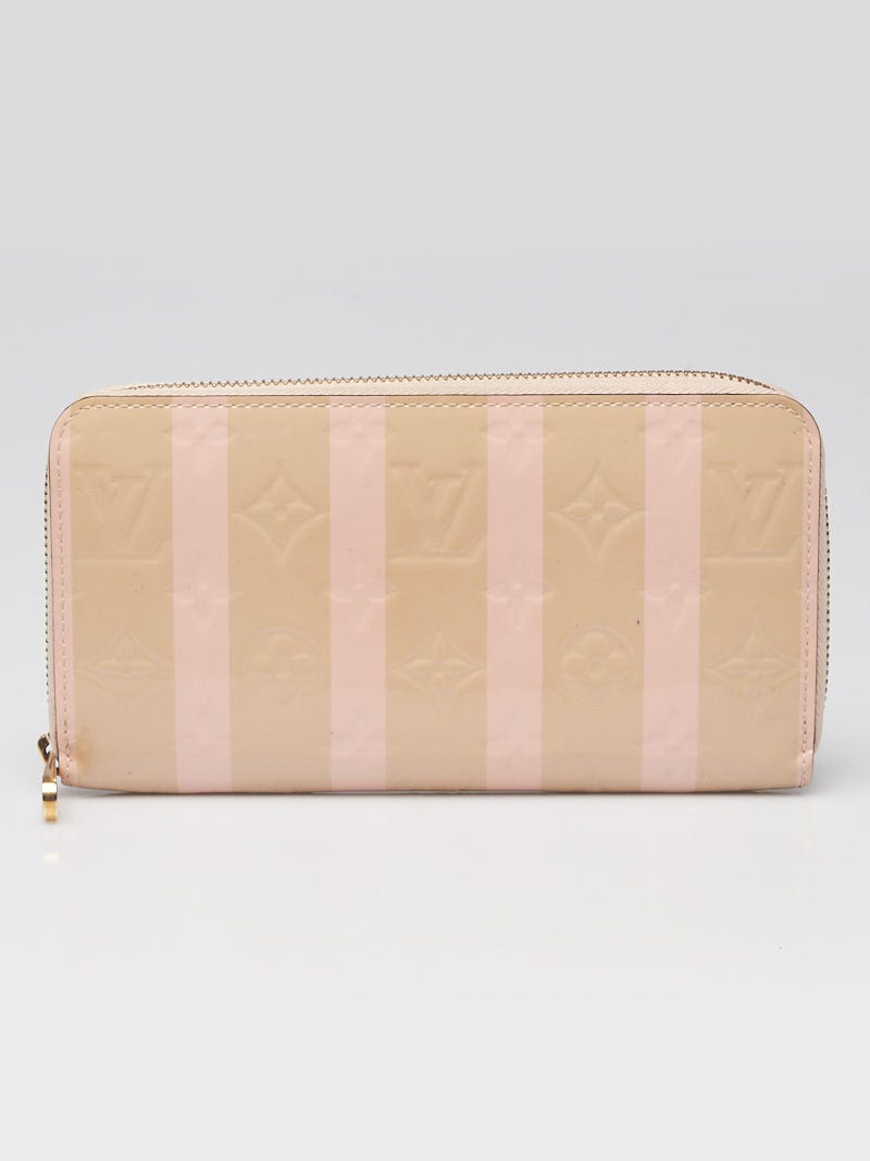 Louis Vuitton, Bags, Louis Vuitton Pink Striped Vernis Patent Leather  Zippy Wallet