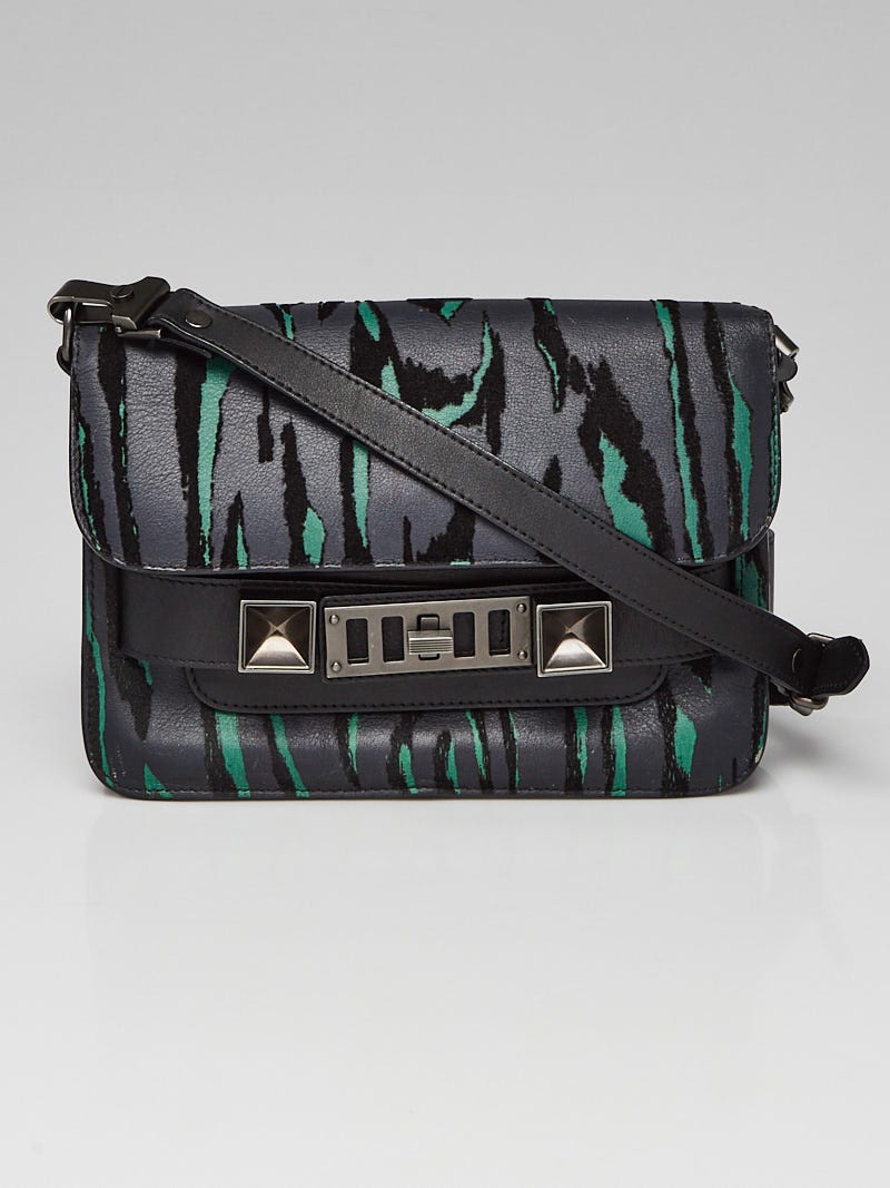 Proenza Schouler Grey Green Leather PS11 Mini Classic Bag