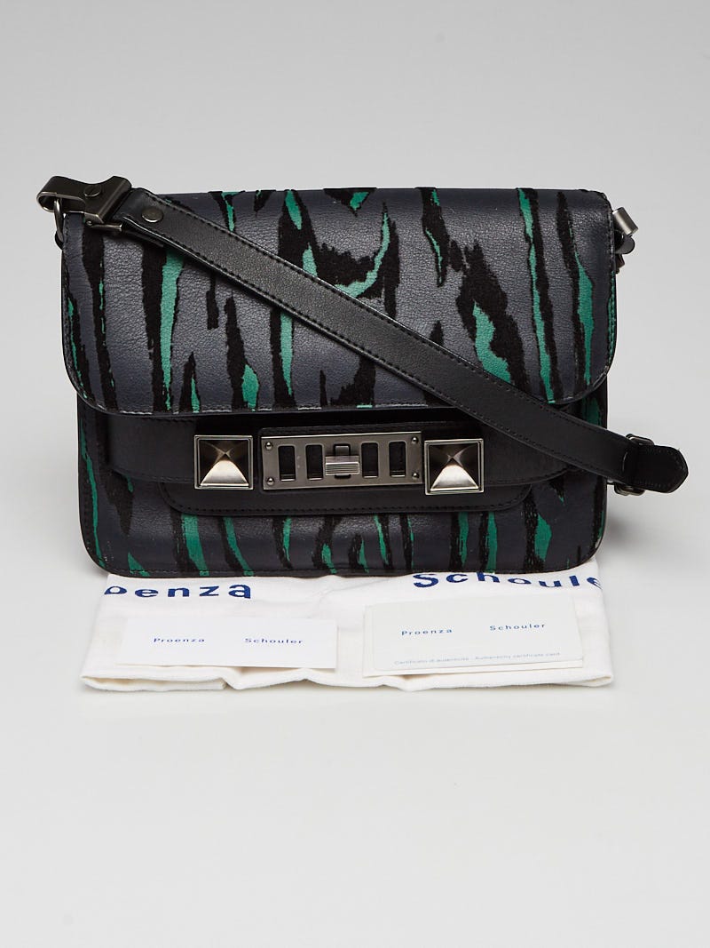 Proenza Schouler Grey Green Leather PS11 Mini Classic Bag