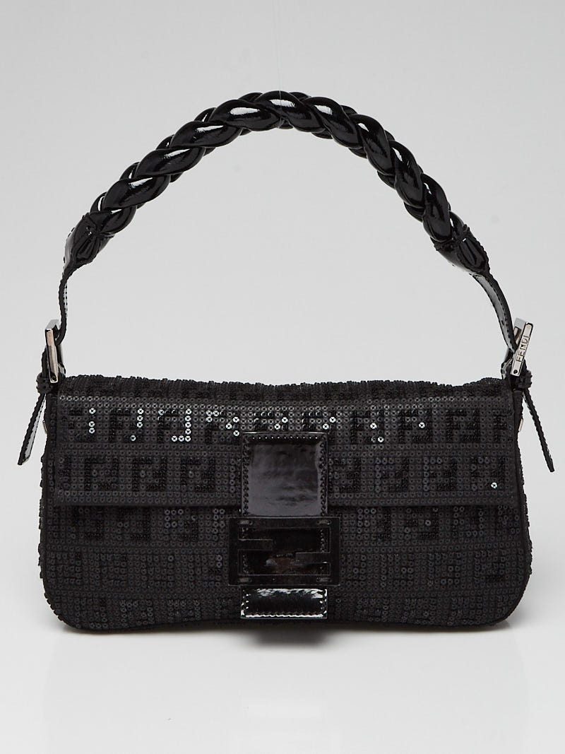 Fendi Black Sequin Baguette Bag