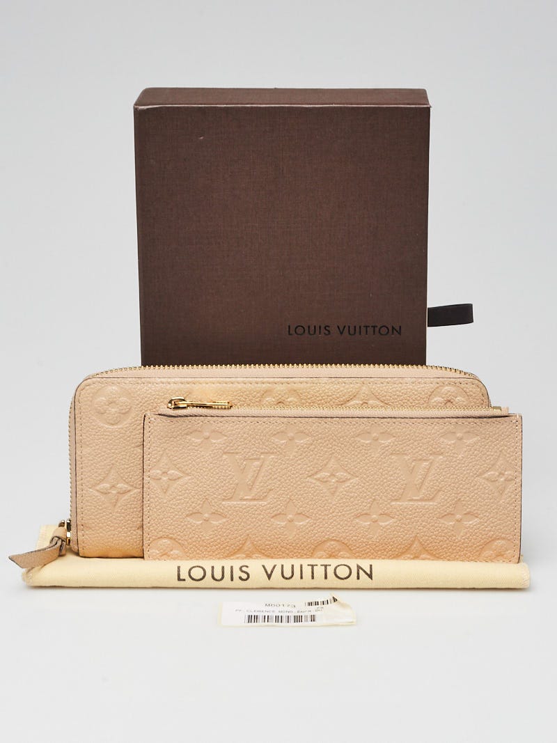 LOUIS VUITTON Monogram Empreinte Clemence Wallet Leather Dune