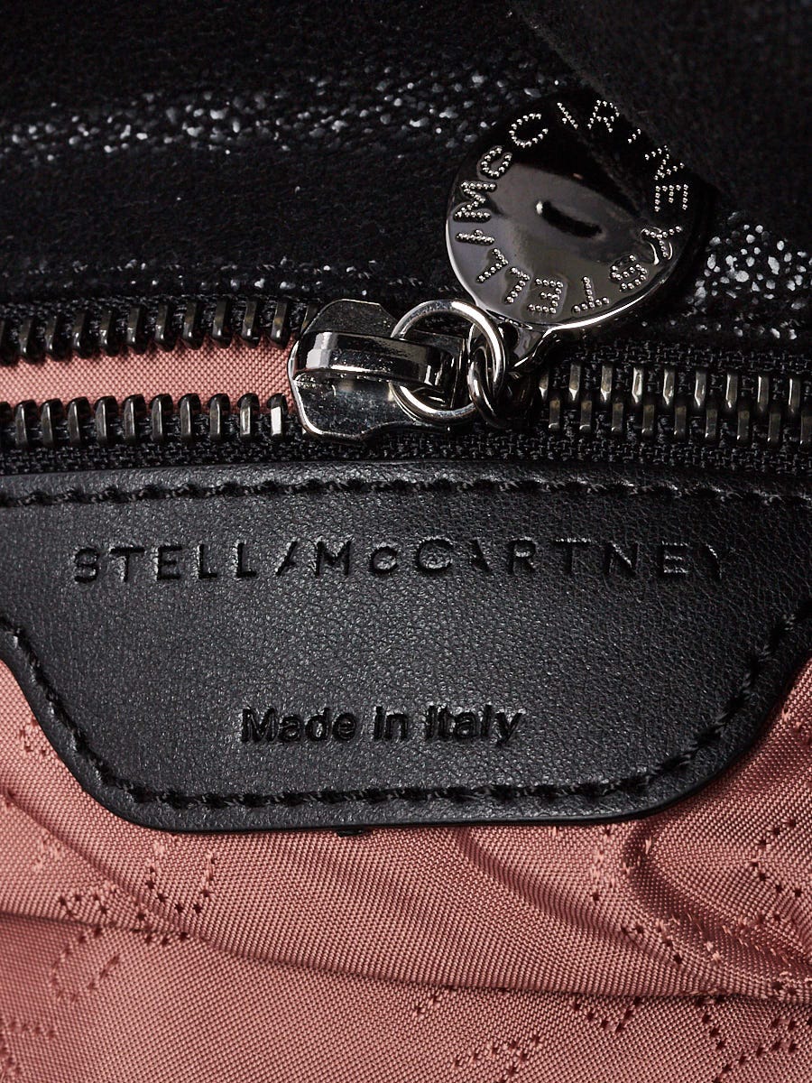 Stella McCartney Black Shaggy Deer Faux-Leather Falabella Small