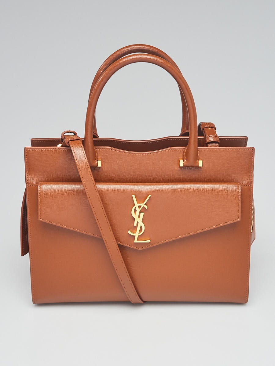 Yves Saint Laurent Brown Leather Uptown Bag - Yoogi's Closet