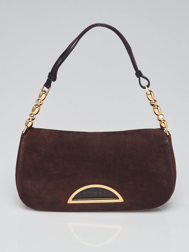 Christian Dior Brown Suede Malice Flap Bag
