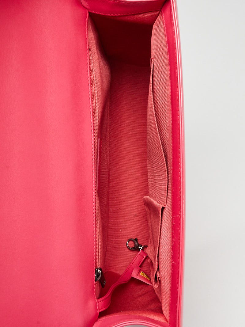 Pink Quilted Calfskin Boy Bag Large