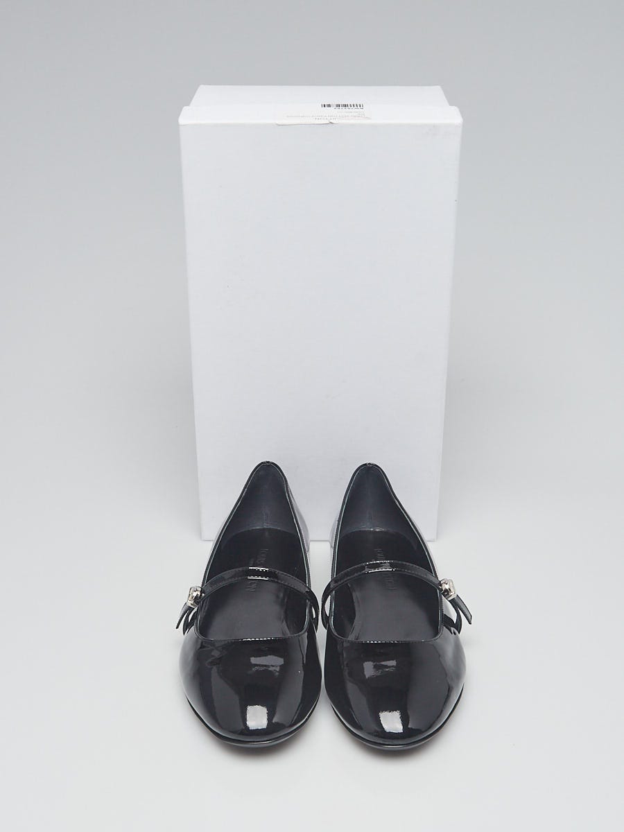 Louis Vuitton Black Patent Leather Mary Jane Uniforme Flats