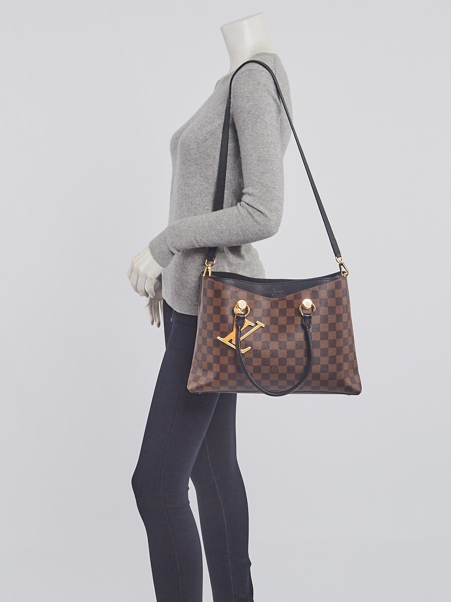Louis+Vuitton+LV+Riverside+Black+Strap+Shoulder+Bag+Brown+Canvas
