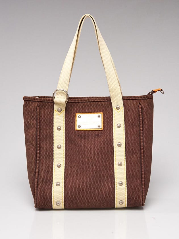 Louis Vuitton Limited Edition Brown/Beige Toile Canvas LV Cup Antigua Cabas MM Bag