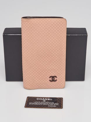 Chanel Beige Hampton Stitch Quilted Leather L Yen Wallet