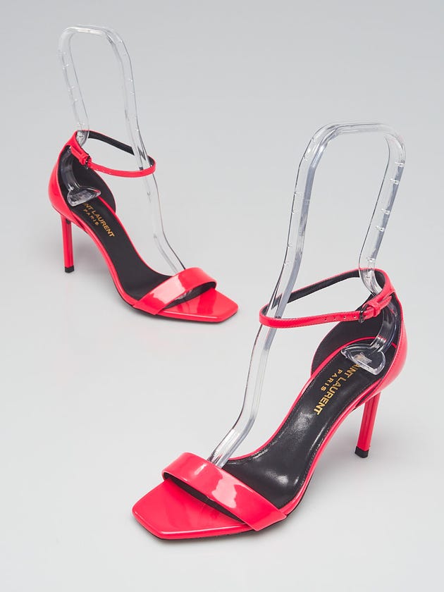 Yves Saint Laurent Pink Patent Leather Open Toe Sandals Size 5/35.5