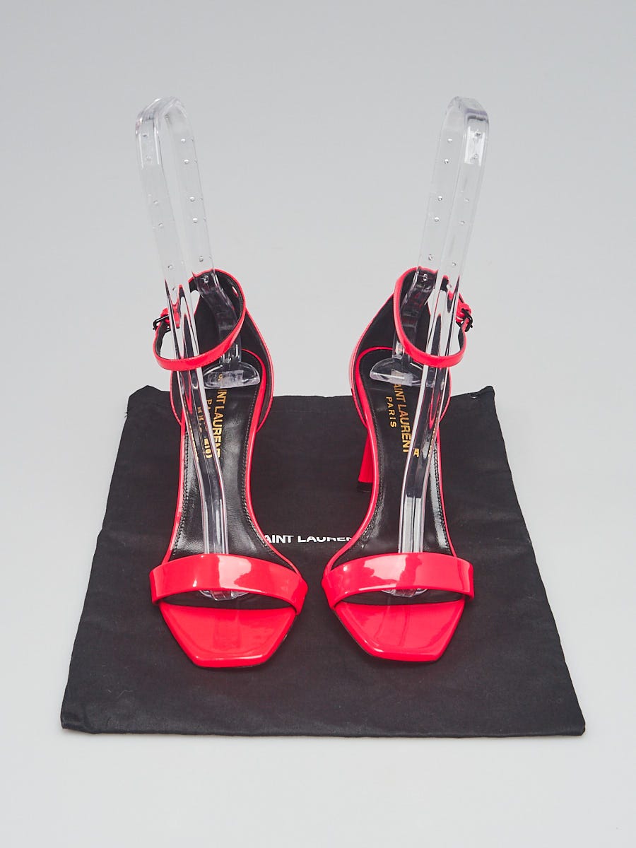 【セール】 Leather Patent Pink Laurent Saint Yves Open Size Sandals Toe 靴