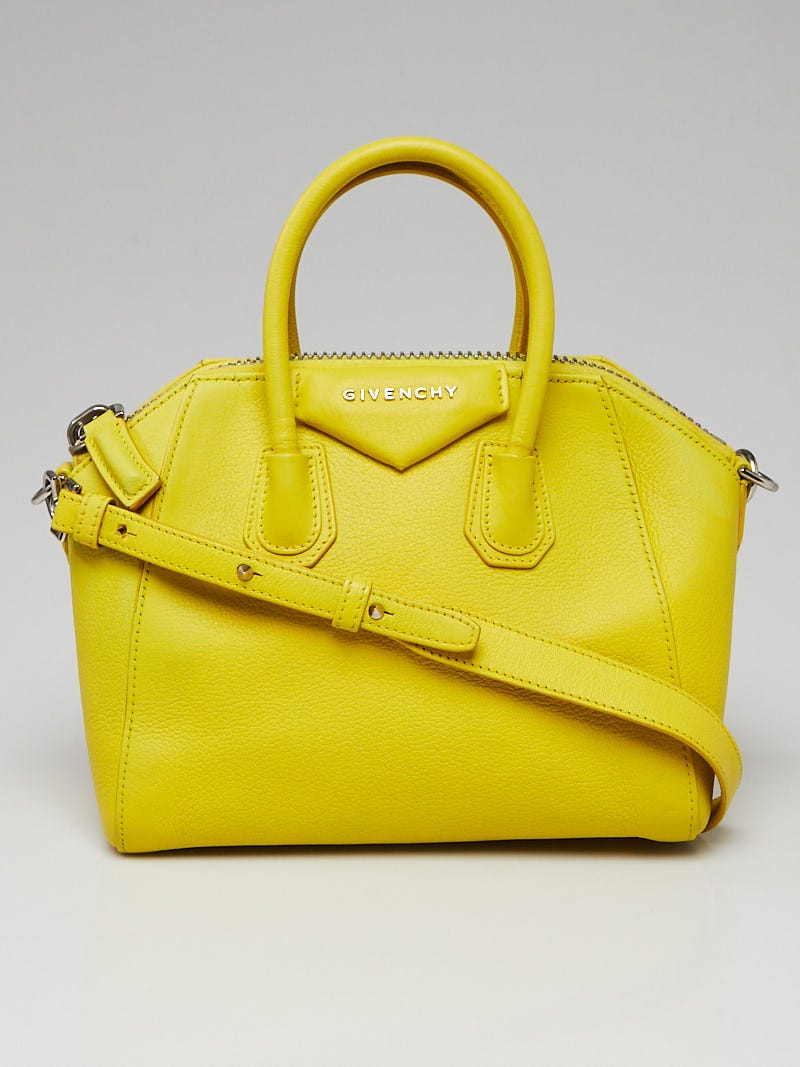 Givenchy Yellow Sugar Goatskin Leather Mini Antigona Bag