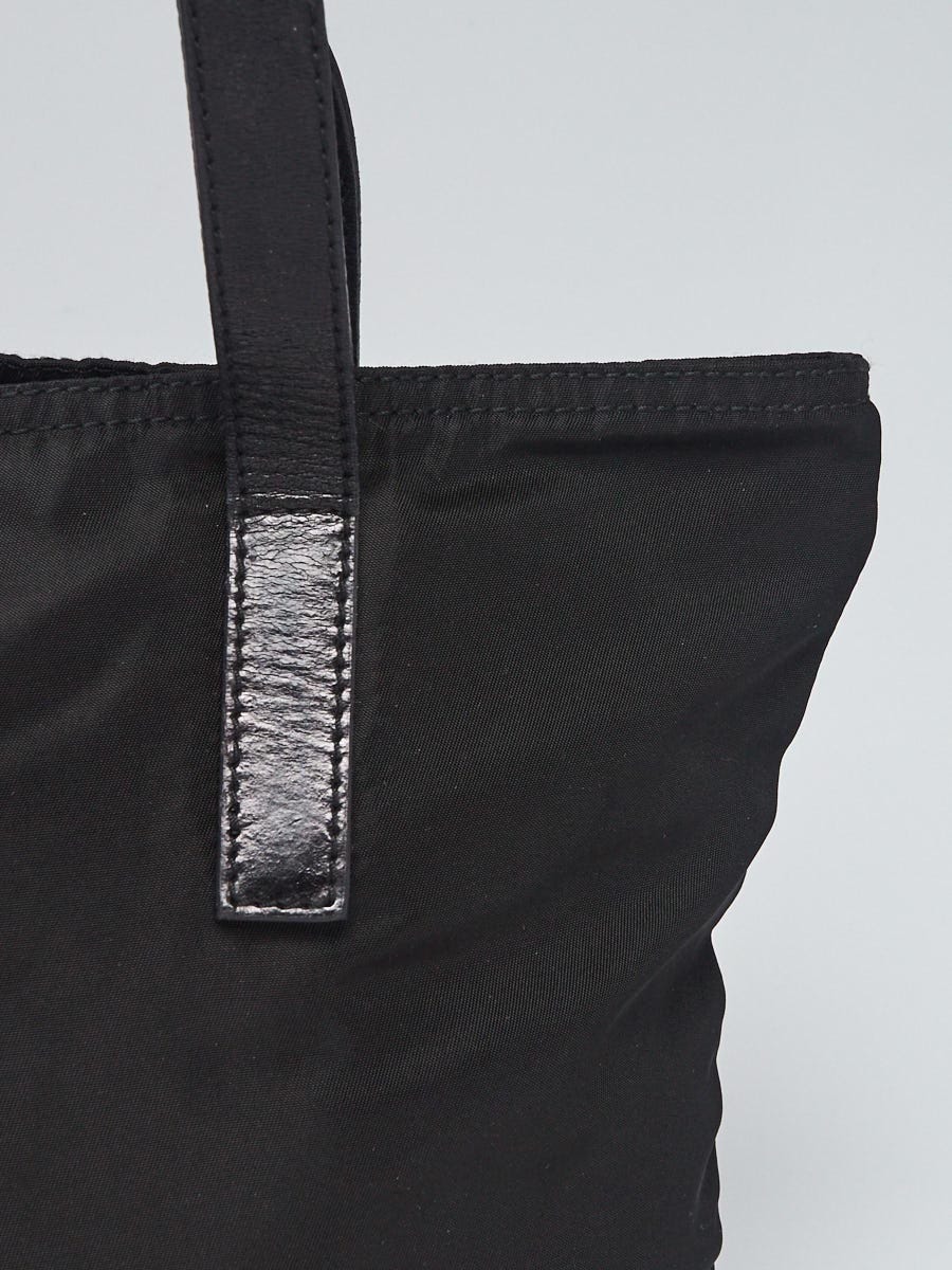 Prada Black Vela Sport Nylon Small Double Handle Tote Bag BR0418