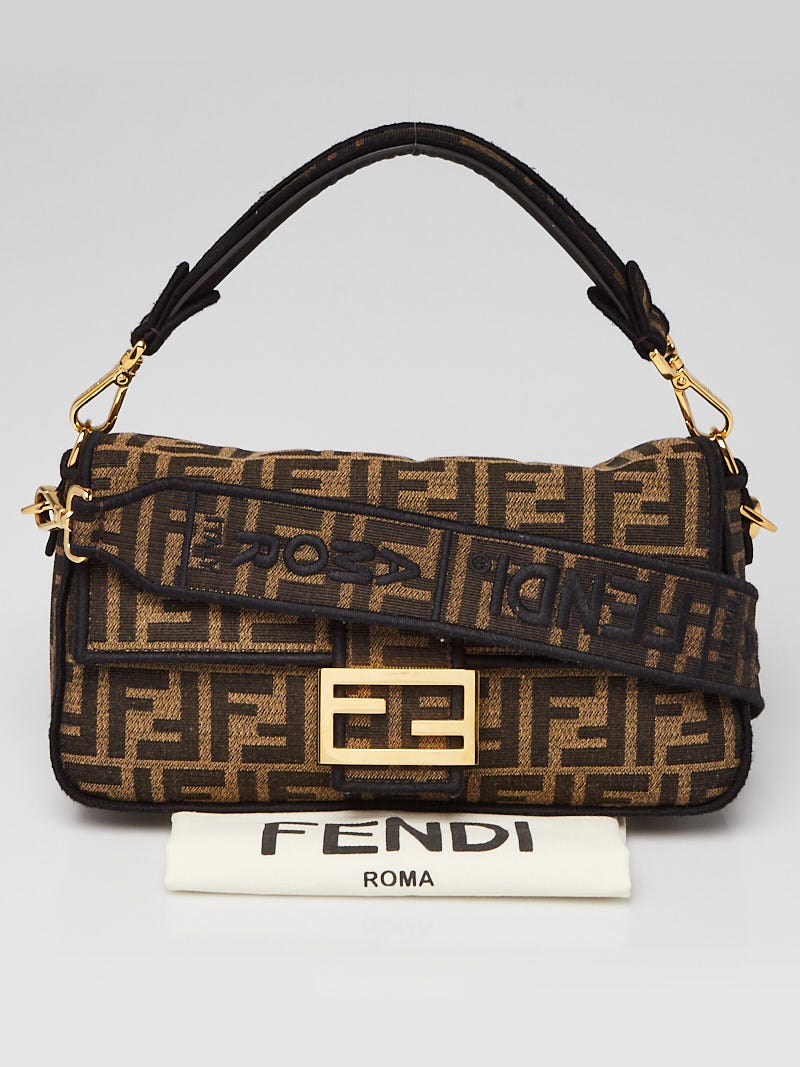 Fendi Brown Zucca Print Canvas Baguette Crossbody Bag