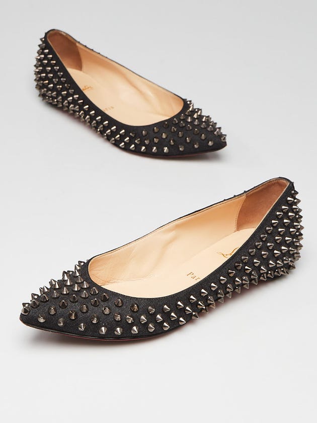 Christian Louboutin Blue Denim Pigalle Spikes Flats Size 6/36.5