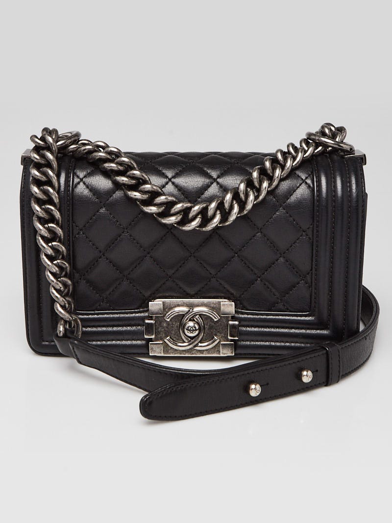 Chanel Black Quilted Leather Button Up Hobo Bag - Yoogi's Closet
