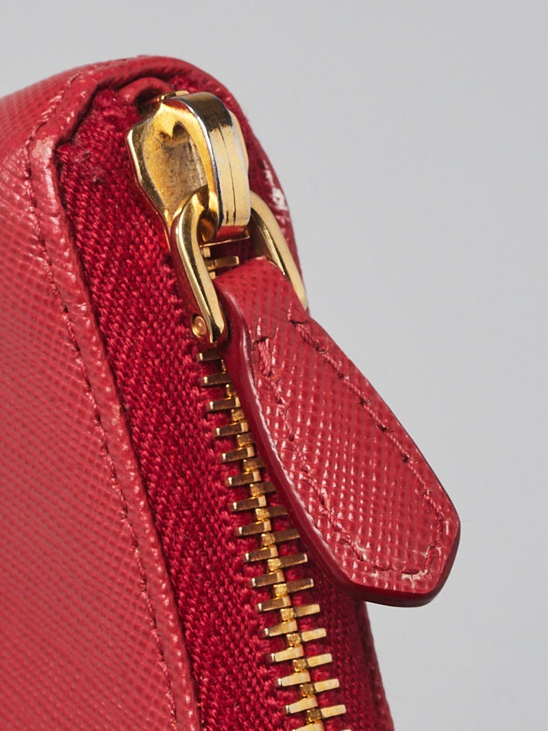 Prada Saffiano Leather Zip Around Wallet - FINAL SALE (SHF-18435