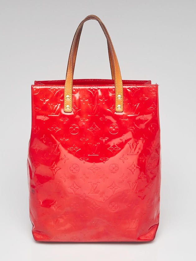 Louis Vuitton Red Monogram Vernis Reade MM Tote Bag