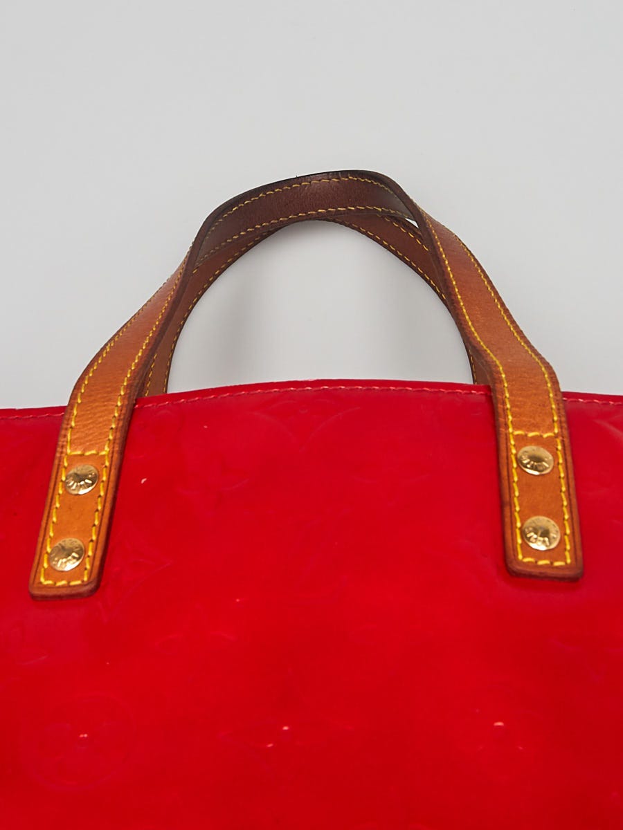 Louis Vuitton Red Monogram Vernis Reade MM Tote Bag 4LV106 at