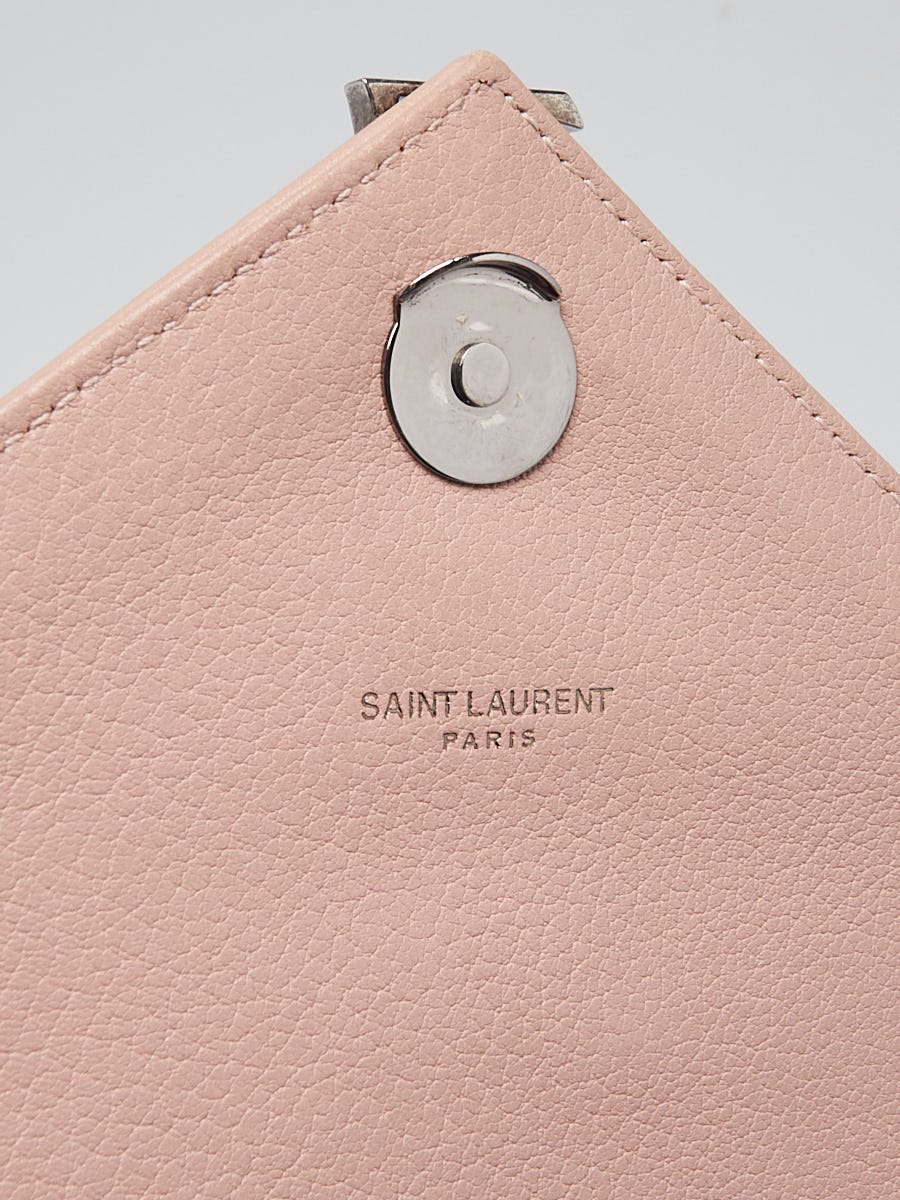 Saint Laurent Monogram Quilted Cardholder - Pink