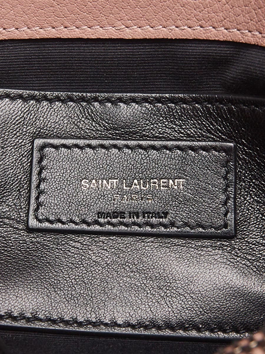 Yves Saint Laurent Light Pink Chevron Quilted Leather Monogram Medium College Bag