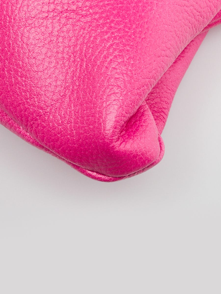 Balenciaga Monogram Nylon Calfskin Shift Clutch in Fuchsia