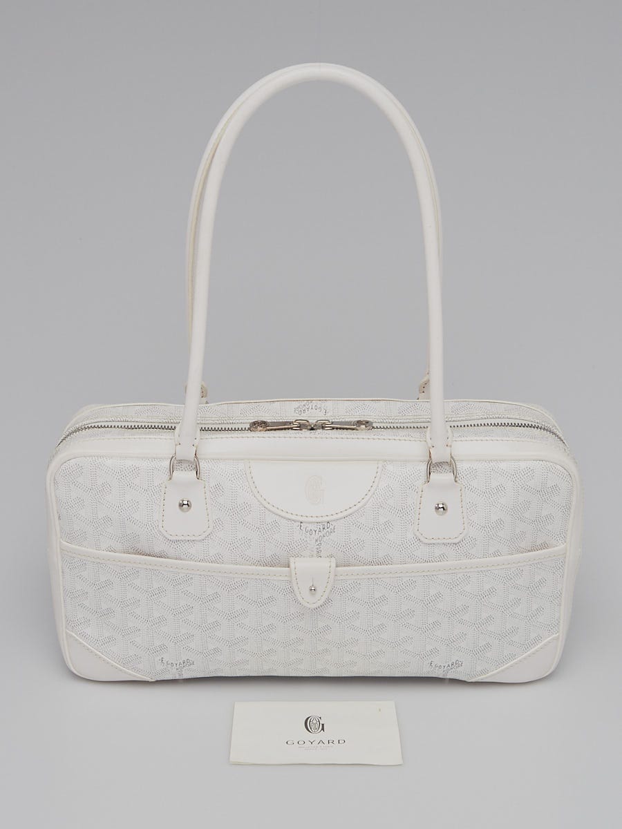 Only 518.00 usd for GOYARD Saint Martin Chevron Print Coated Canvas  Shoulder Bag White Online at the Shop