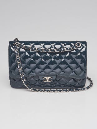 Chanel Navy Blue/Red Woven Leather Bowling Bag - Yoogi's Closet