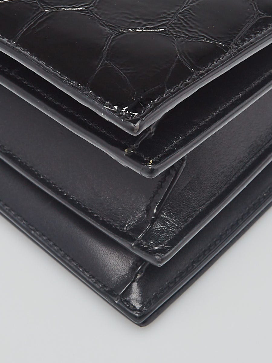 Saint Laurent Croc Embossed Leather Wallet