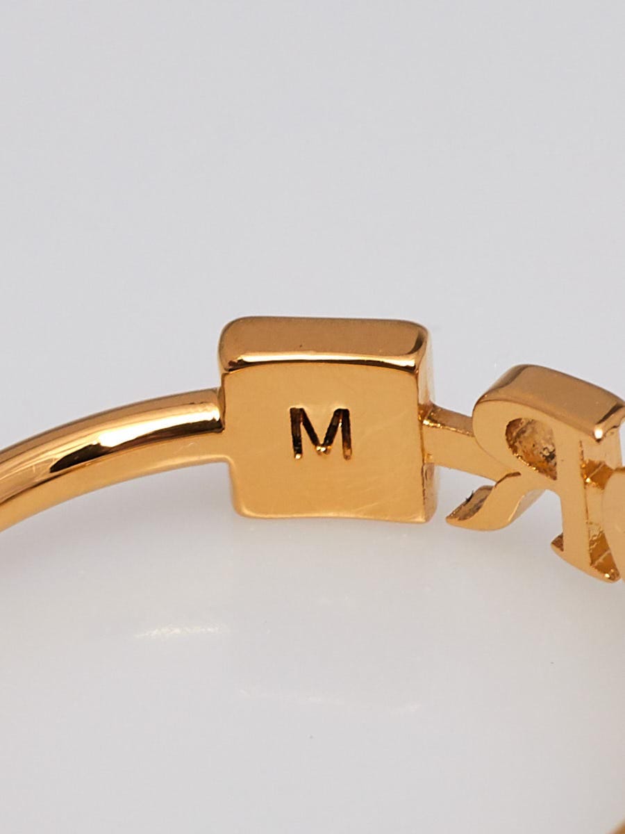 Christian Dior Gold Finish Metal and White Crystal Dio(R Christian Dior Gold Finish Metal and White Crystal Dio(R