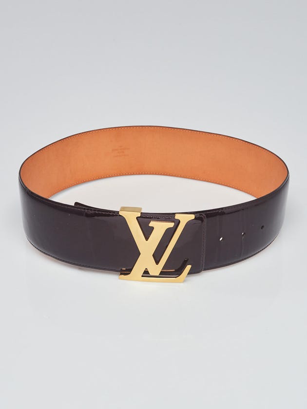Louis Vuitton Amarante Vernis Leather Wide Intiales Belt Size 75/30