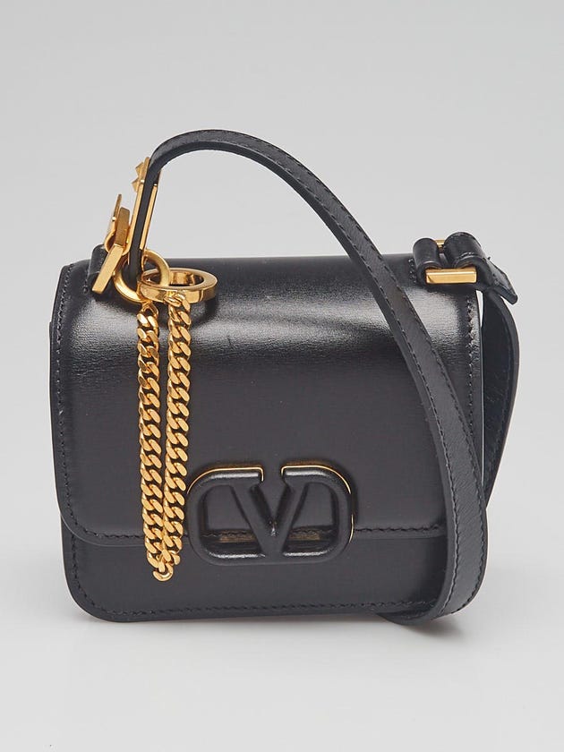 Valentino Black Smooth Calfskin Leather VSLING Micro Shoulder Bag