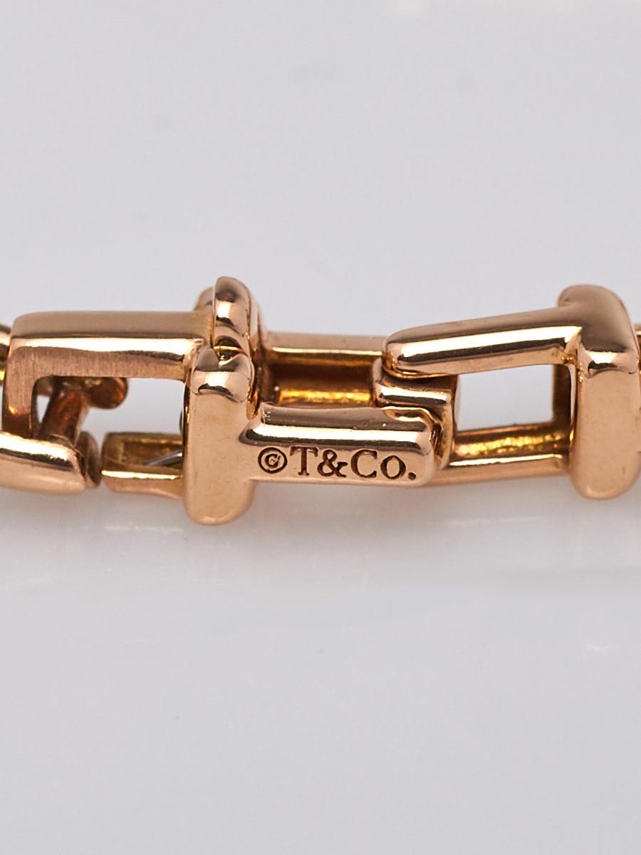 Tiffany & Co. 18k Rose Gold Tiffany T Narrow Chain Bracelet