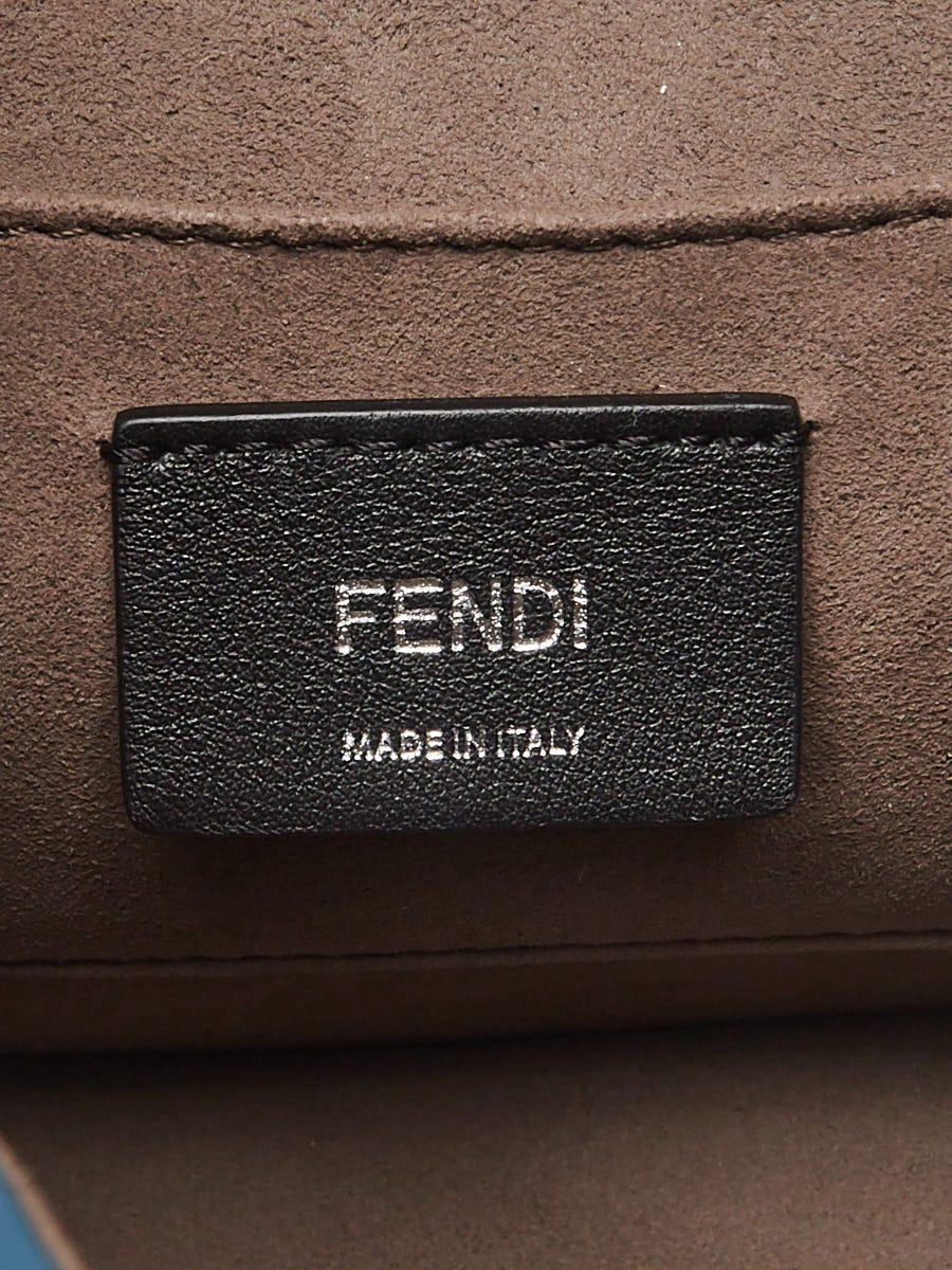 FENDI 8BS073AUT4F1SXQ 関税送料込 Fendi Blue/Natural Raffia and Embroidered FF Small Kan I