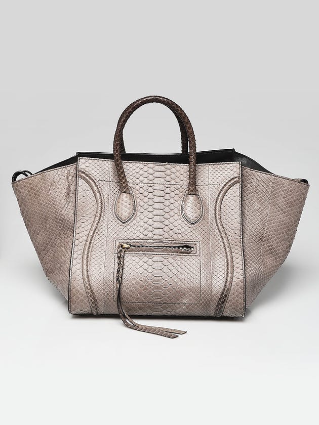 Celine Grey Python Medium Phantom Luggage Tote Bag | Yoogi's Closet