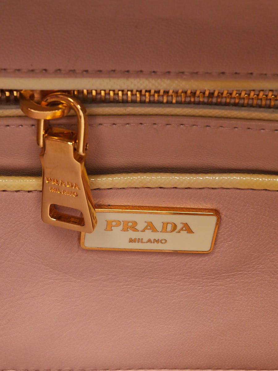 Prada Yellow Saffiano Lux Jeweled Borsa Cerniera Bag- BL808B