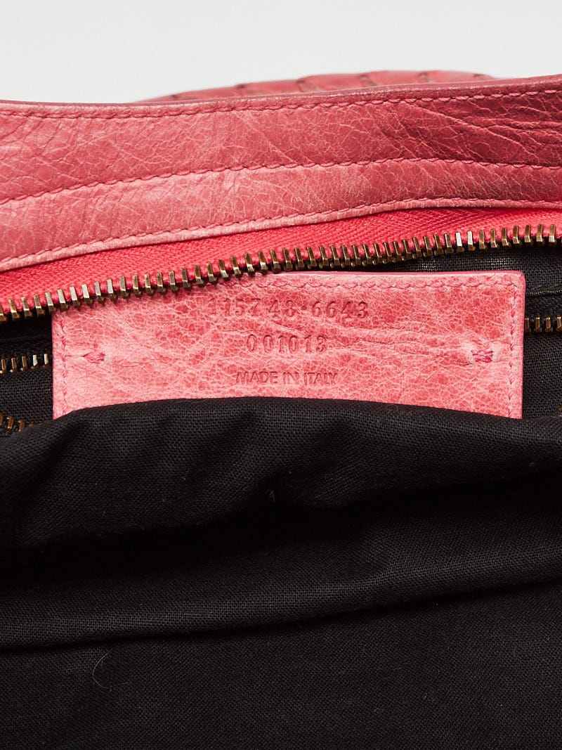 Balenciaga Grenadine Lambskin Leather Motorcycle City Bag