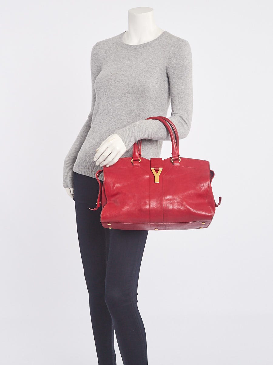 Yves Saint Laurent Red Leather Medium Cabas ChYc Bag