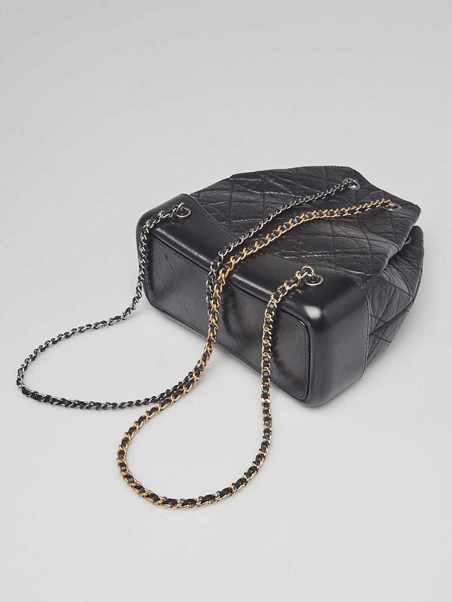 Chanel Black Quilted Leather Small Gabrielle Backpack Bag - Yoogi's Closet