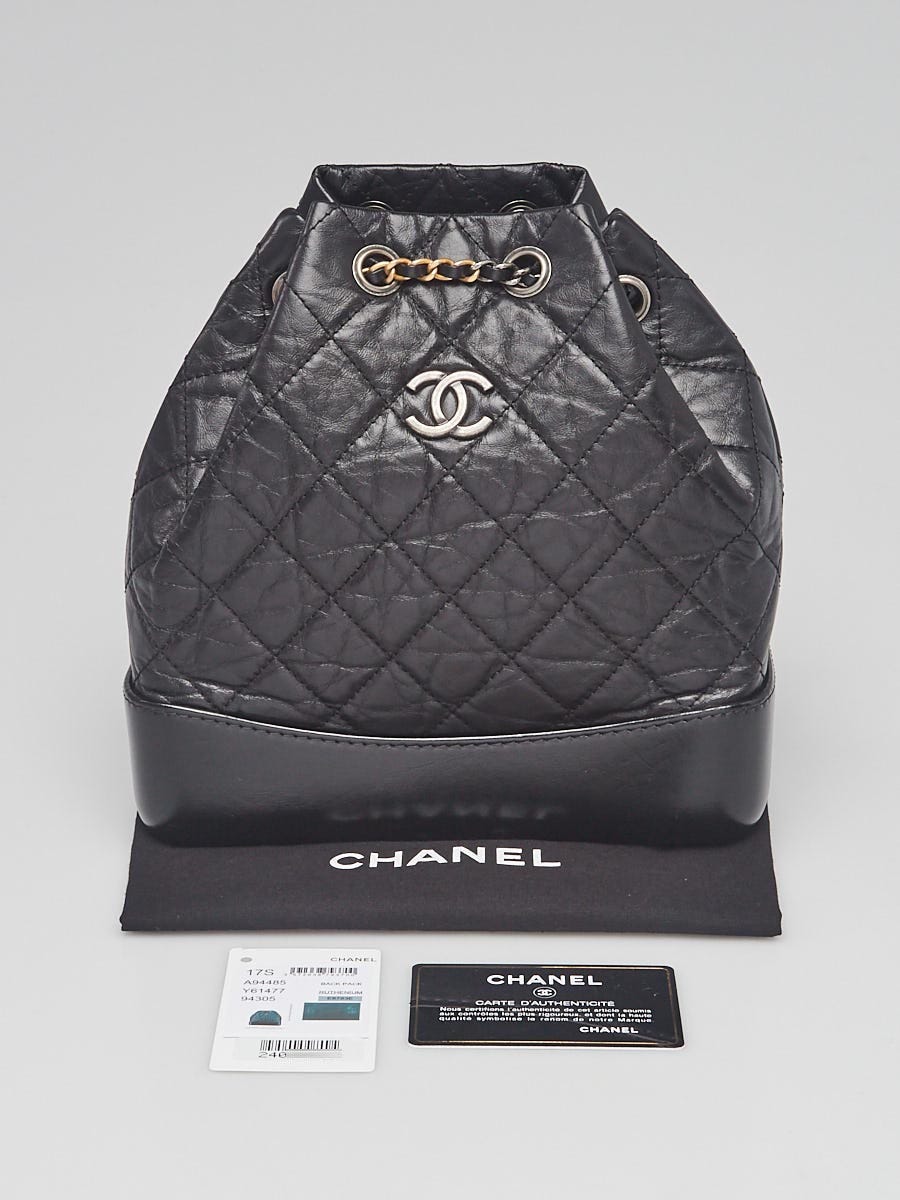 Chanel Black Quilted Leather Small Gabrielle Backpack Bag